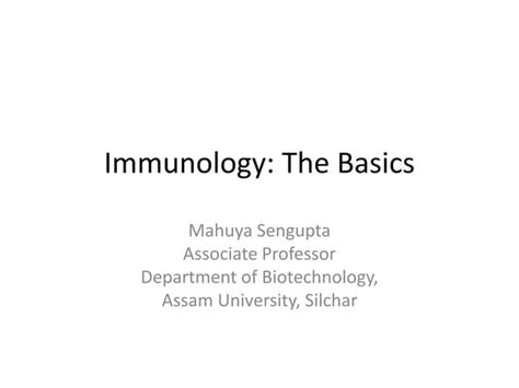 Immunology Basics Explained Ppt