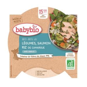 Babybio Méli Mélo de Légumes Saumon Riz Bio Assiette Bébé Dès 15 mois