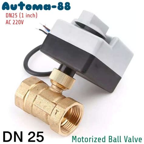 Promo Electric Ball Valve Motorized Dn25 Ac 220v G 1 Inch Bsp Brass