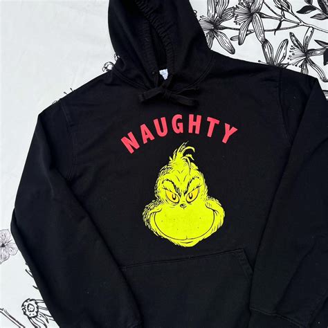 The Grinch Naughty Hoodie 🖤 Cute Christmas Graphic Depop