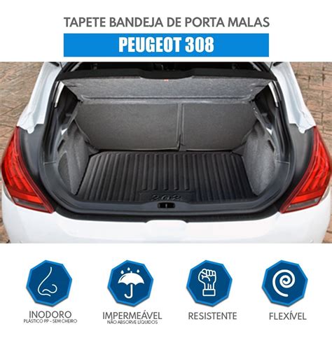 Jogo Tapete Protetor Porta Malas Peugeot 308 2017 Brinde