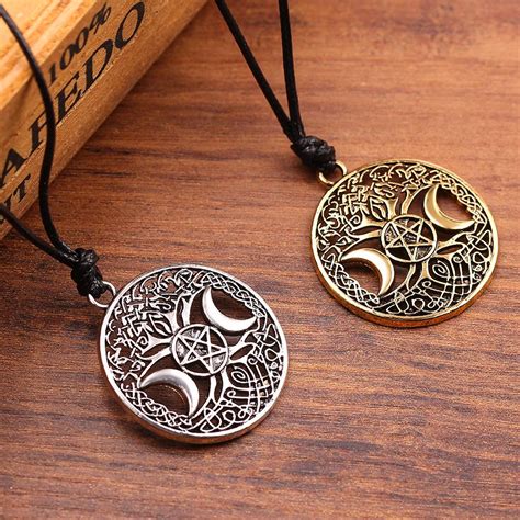 Buy Moon Goddess Wicca Pentagram Magic Amulet Necklace Women Tree Of