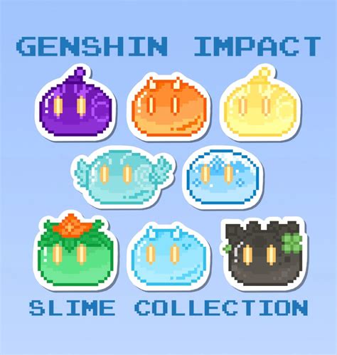 Genshin Impact Slime Sticker Pack Etsy