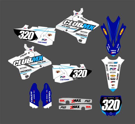 Kit déco Yamaha 250 YZ 2015 2021 Club Blanc Boutique Kit Déco Moto