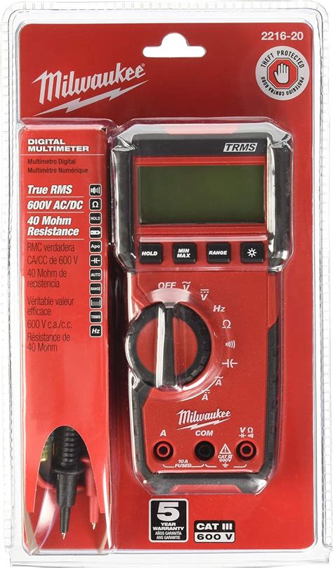 Milwaukees Digital Multimeter600v10a40 Mohms 2216 20 Stud