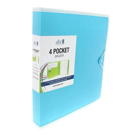 Docit Organizer 4 Pocket Binder Multi Pocket Folder And 1 Inch 3 Ring