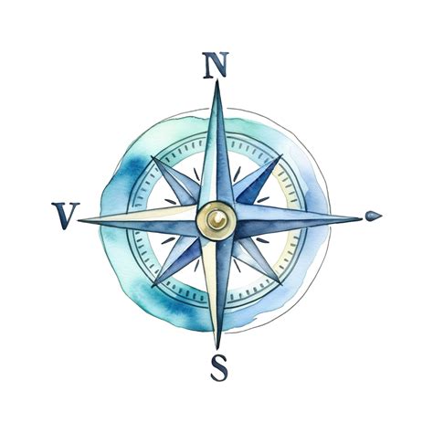 Watercolor Compass Clip Art Element Compass Watercolor Hand Png