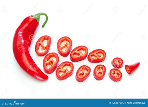 Sliced Red Hot Chili Peppers Stock Photo Image Of Macro Isolated