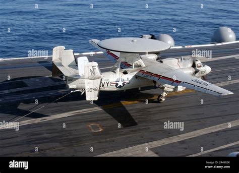 Us Navy An E 2c Makes A Successful Assisted Landing On The Ships
