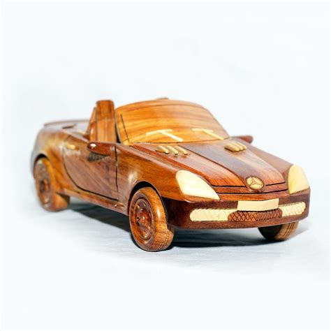 Mercedes Wooden Car Model Mahogany Wood