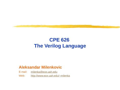 PPT CPE 626 The Verilog Language DOKUMEN TIPS