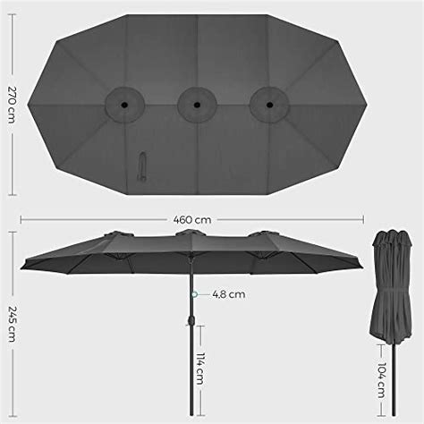 Songmics Parasols X Cm Extra Grote Parasol Tuinparasol Uv