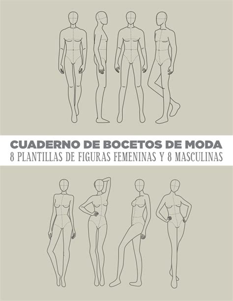 Buy Cuaderno De Bocetos De Moda 8 Illas De Figuras Femeninas Y 8