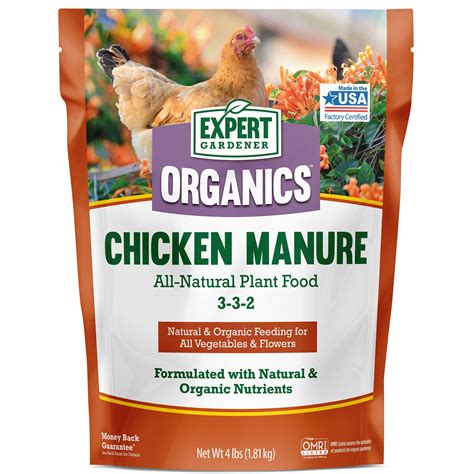 Expert Gardener Organics Chicken Manure All Natural Plant Food 4 Lb