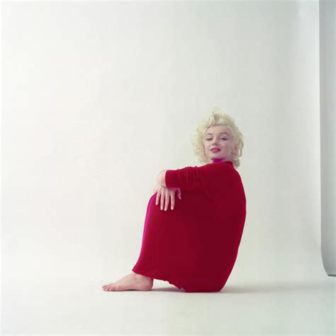 Marilyn Monroe Archive Marilyn Monroe In The Red Sweater Sitting