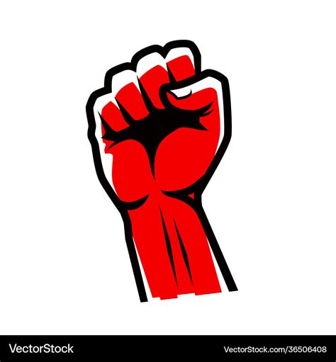 Fist clenched symbol power strength logo Vector Image