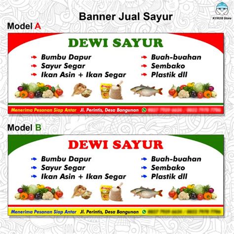 Jual Spanduk Toko Sayur Banner Jual Sembako Shopee Indonesia