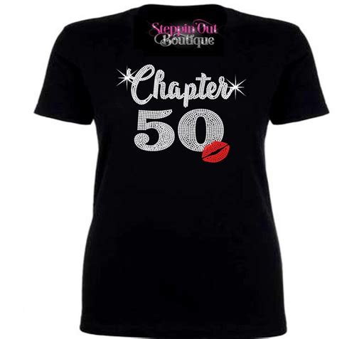 50th Rhinestone Bling Birthday Shirt Chapter 50 Bling T Shirt 50th