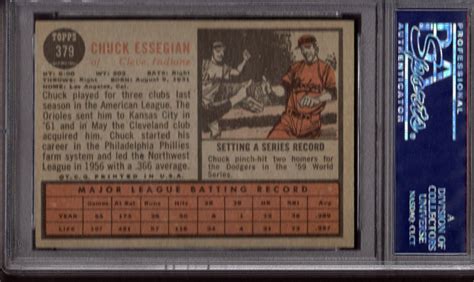 1962 Topps 379 Chuck Essegian For Sale Online EBay