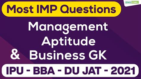 Management Aptitude Business Gk For Ipu Bba Du Jat Youtube