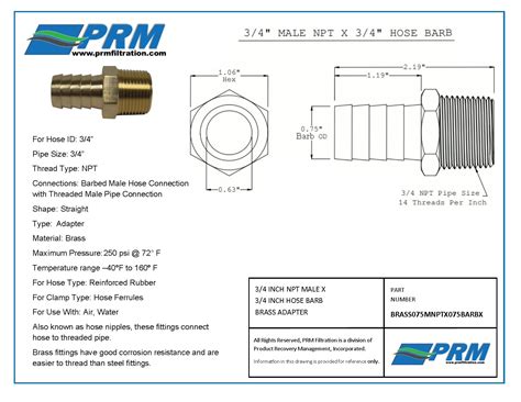 Brass Hose Barb 3 4 Id Hose Barb X 3 4 Male Npt