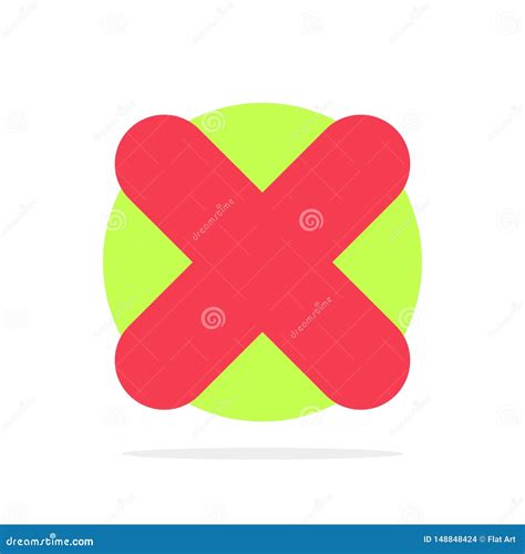 Delete Cancel Close Cross Abstract Circle Background Flat Color Icon