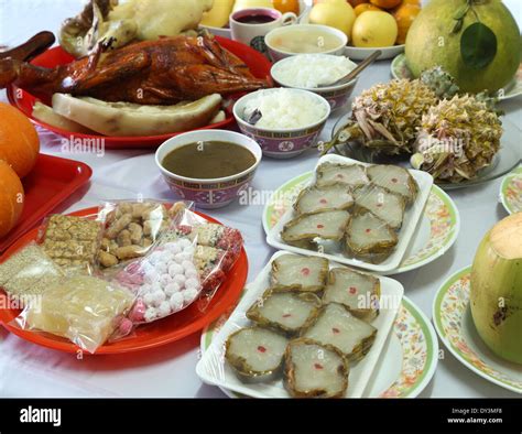 various food for Chinese New Year celebration culture Stock Photo - Alamy