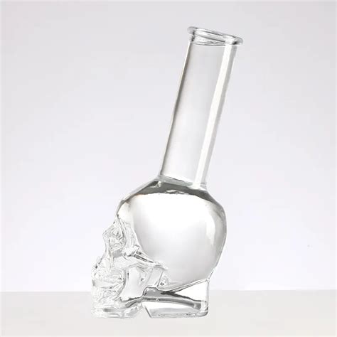 Hot Sale Factory 300ml 500ml Longneck Skull Glass Wine Bottle