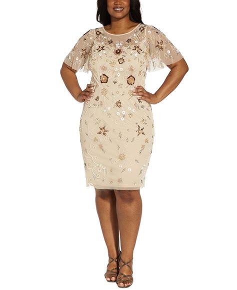 Adrianna Papell Plus Size Beaded Dress Macys