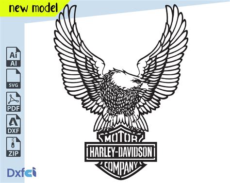 Harley Davidson Eagle Svg Vector File Laser Cut Openclipart Etsy