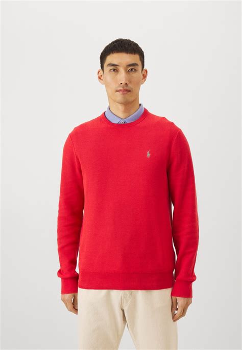 Polo Ralph Lauren Textured Cotton Crewneck Sweater Trui Post Red