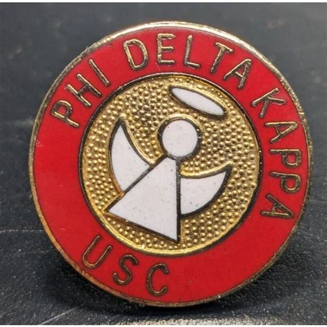 Vintage Usc Phi Delta Kappa Angel Enamel Lapel Hat Pin On Ebid