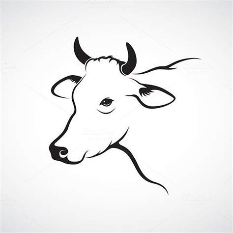 a cow's head on a white background