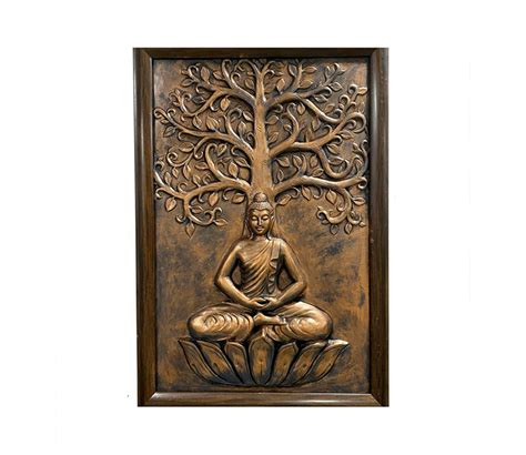 Buy Meditating Buddha Relief Mural Bronze At 24 Off Online Wooden Street