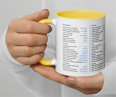 Excel Shortcut Mug Excel Shortcuts Mug With Color Inside Etsy