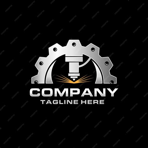 Premium Vector Laser Cutting Logo Emblem In Black Background Cnc