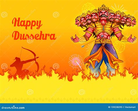 Lord Rama Killing Ravana in Dussehra Navratri Festival of India Poster ...