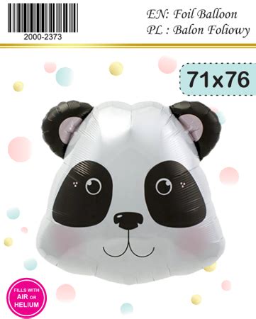 Balon Foliowy Panda Cm Cm Indywidualne Balony Foliowe Figury