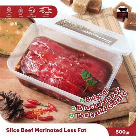 Jual Beef Slice Non Fat Marinated Daging Slice Rendah Lemak Marinasi