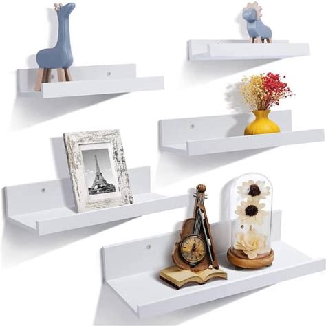 Cubilan 157 In W X 63 In D White Wood Decorative Wall Shelf