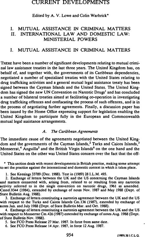 Mutual Assistance In Criminal Matters International And Comparative Law