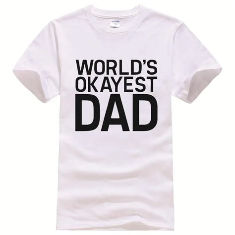 World S Okayest Dad Christmas Printed Tee Shirt Unisex Fashion Women