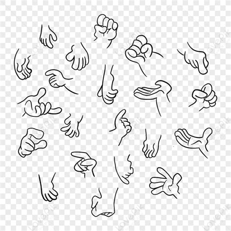 Cartoon Hand Model Action Hand Hand Model Hand Pose Png White