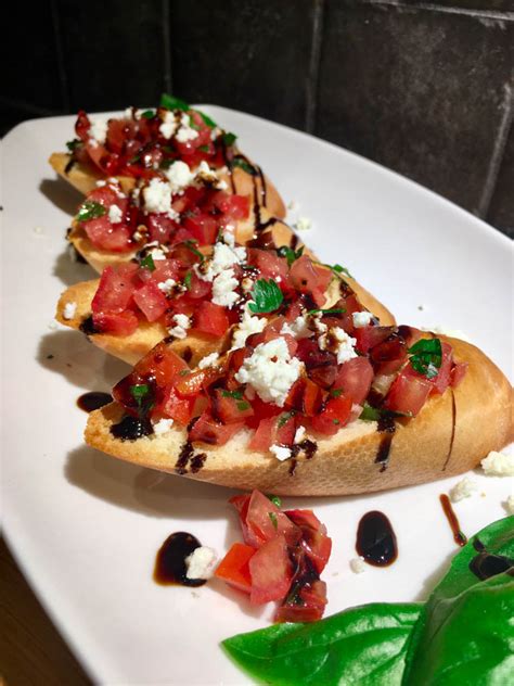 Feta Bruschetta With Balsamic Glaze Easy Appetizer Fed By Sab Recipes