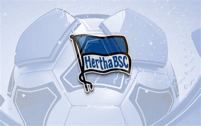 Descargar Logotipo Brillante De Hertha Bsc K Fondo De F Tbol Azul