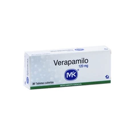 Verapamilo 120 Mg 30 Tabletas Mk Droguería Stellar Familiar