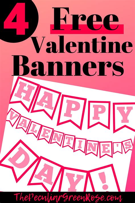 4 Easy Diy Valentines Day Printable Banners Free The Peculiar