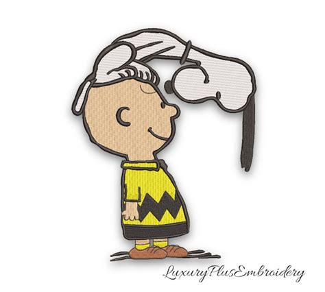 Charlie Brown And Snoopy Embroidery Design Cartoon Pattern Etsy