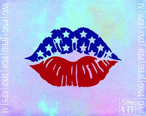 FREE USA Flag Lips SVG Free Svg With SeleART Usa Flag Patriotic