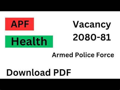 Apf New Vacancy 2080 2081 APF Health Vacancy 2080 2081 YouTube